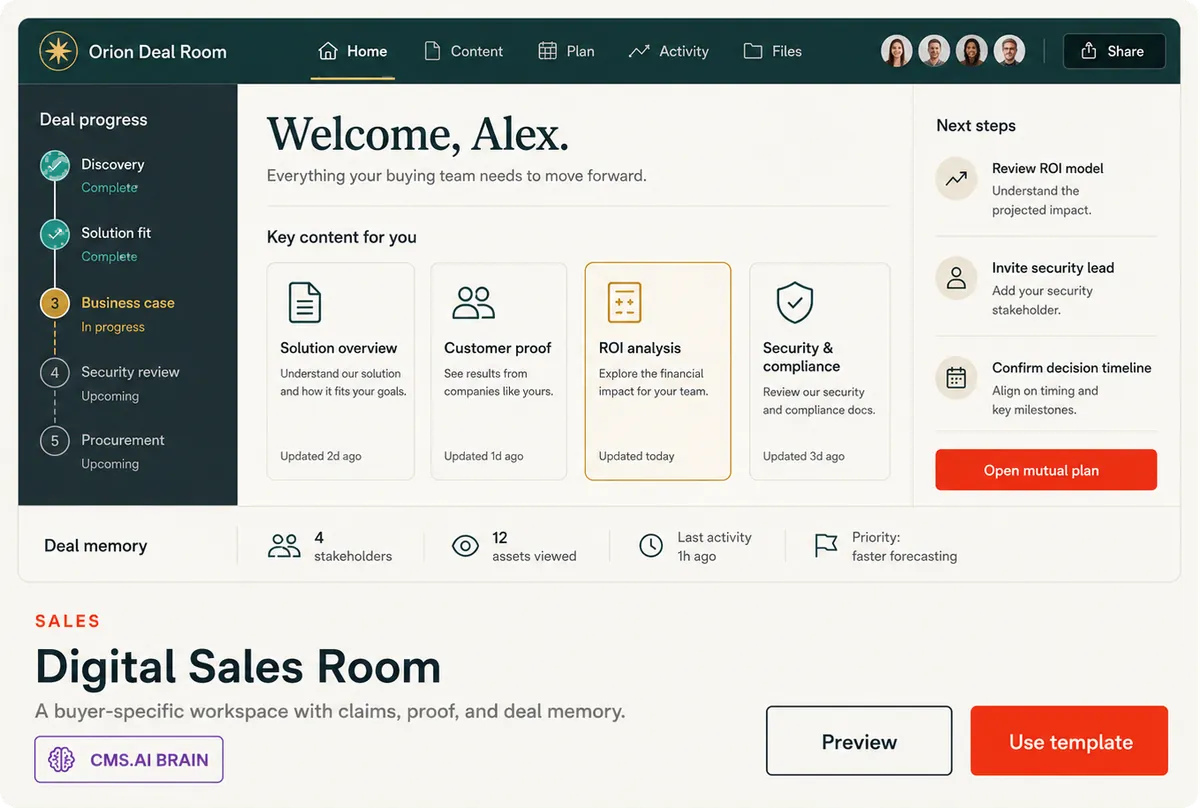 Digital Sales Room template
